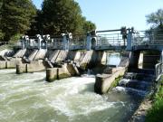 Pinkhill weir in Oxfordshire, England.