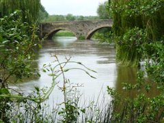 Sutton Bridge just visible from The Thames (Culham Cut in England)